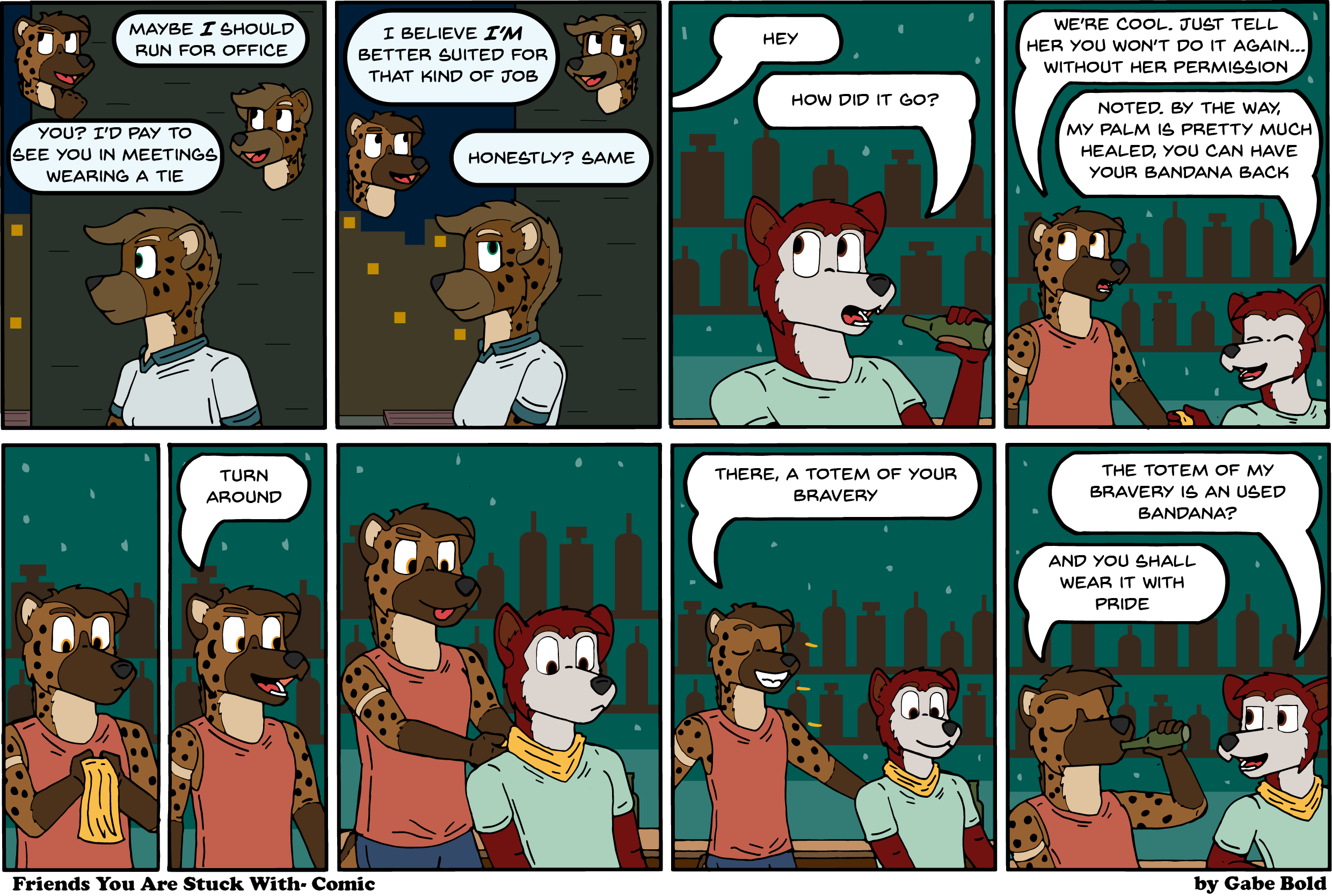 go to the first strip Gareth appeared on Arc 09, seewhat he's wearing heheh