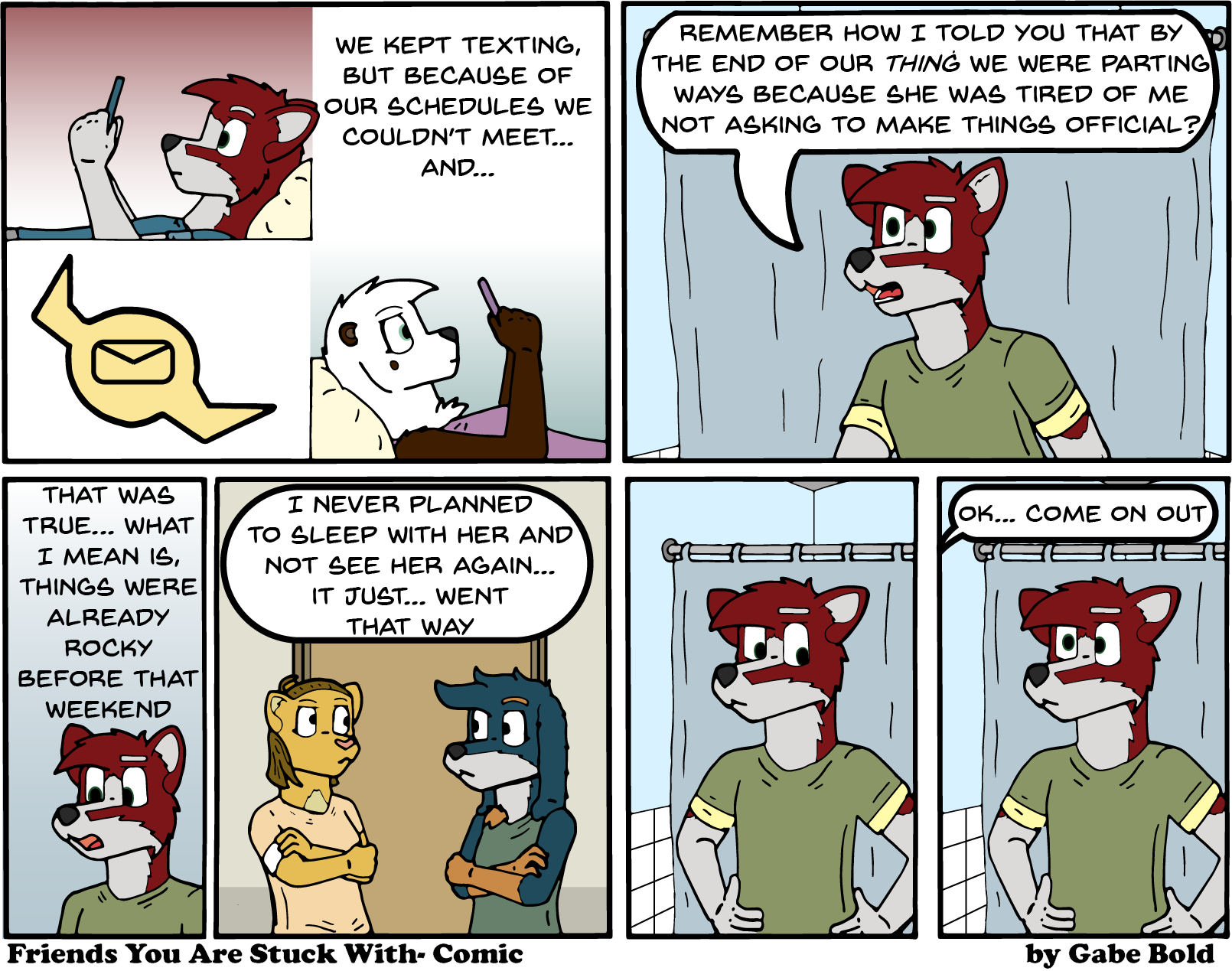 "No matter of what happened that weekend, we were probably breaking up" was too long of a title for the strip