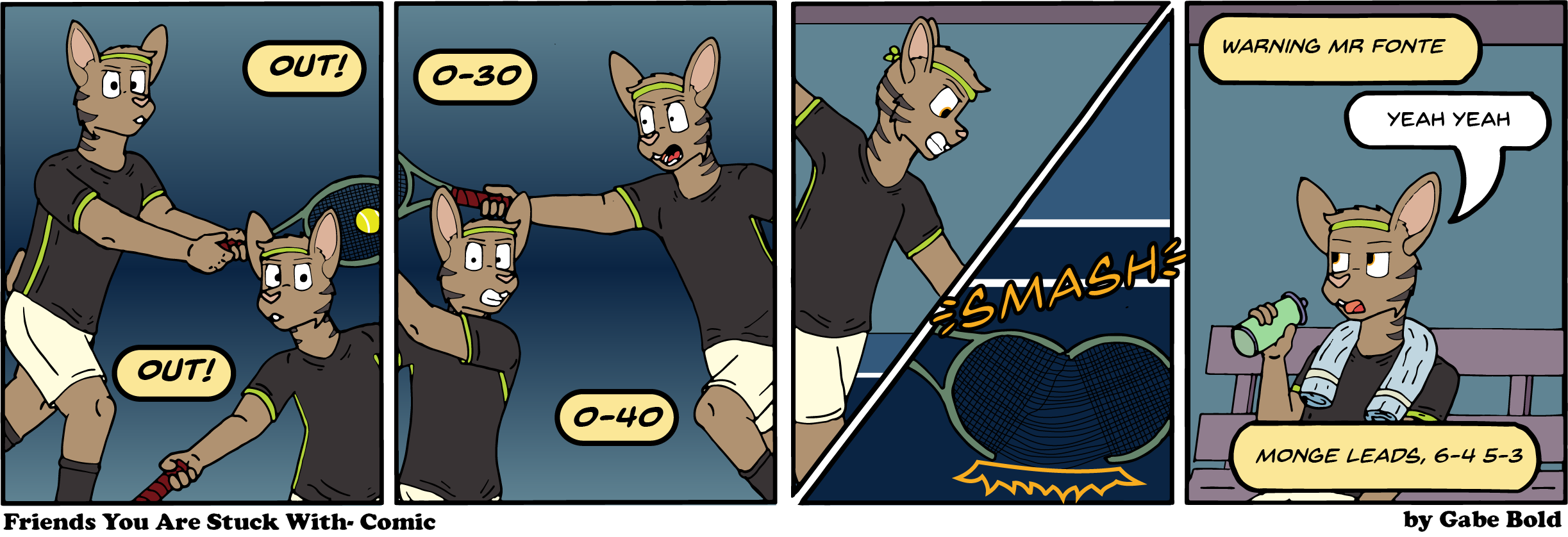 No no, but I wanted to all the strings of the tennis racquet